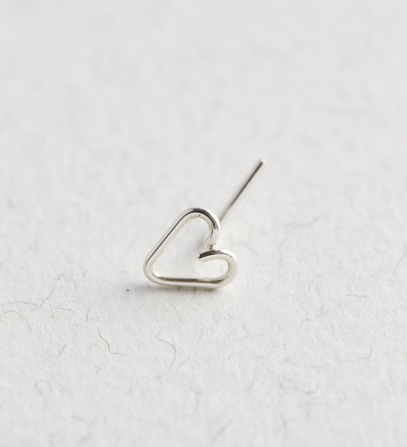 Sterling Silver Heart Nose Stud - Jewellery Hut