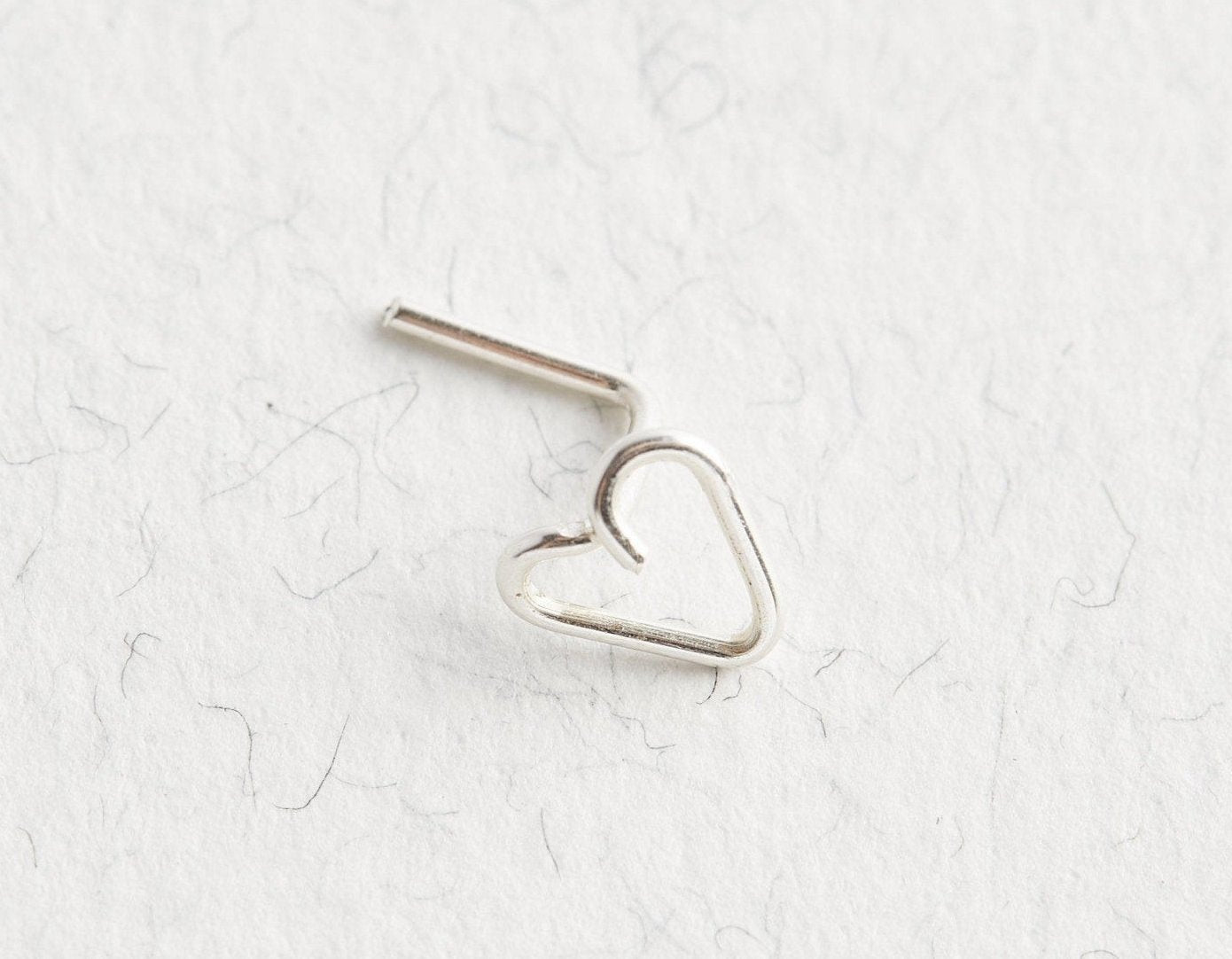 Sterling Silver Heart Nose Stud - Jewellery Hut