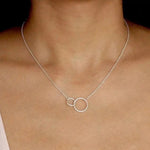 Sterling Silver Interlocking Rings Necklace - Jewellery Hut