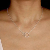 Sterling Silver Interlocking Rings Necklace - Jewellery Hut