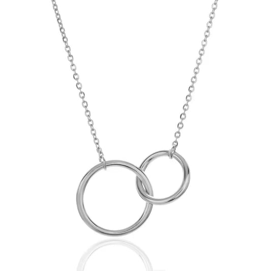 Sterling Silver Interlocking Rings Necklace - Jewellery Hut