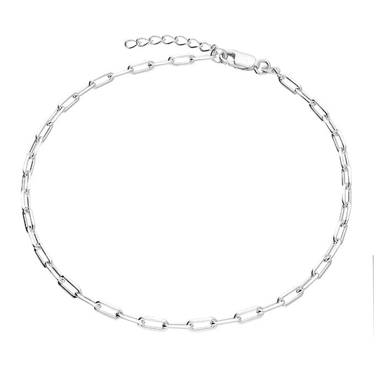 Sterling Silver Paperclip Anklet - Jewellery Hut