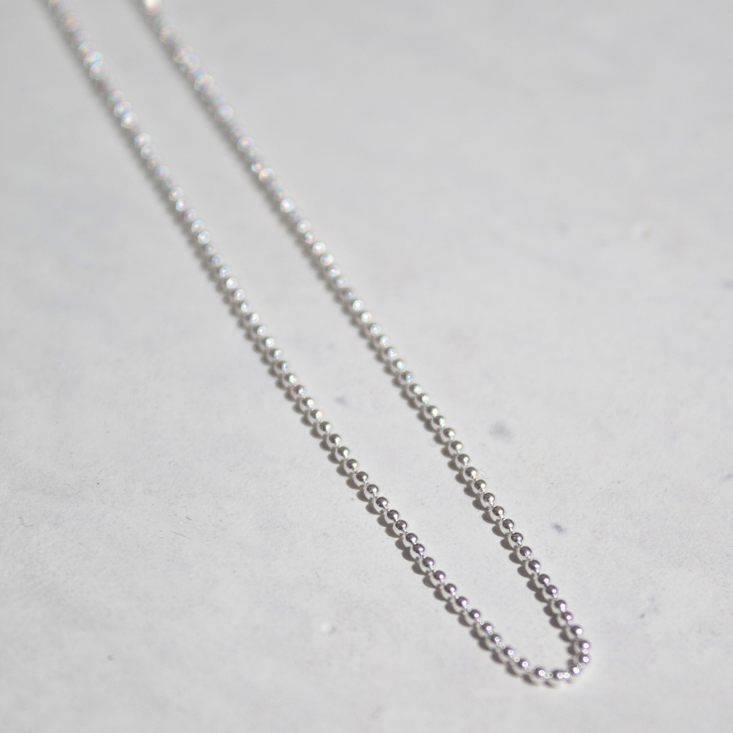 Sterling Silver Tiny Bead Chain Necklace - Jewellery Hut