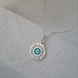 Sterling Silver Turqiouse Mandala Necklace - Jewellery Hut