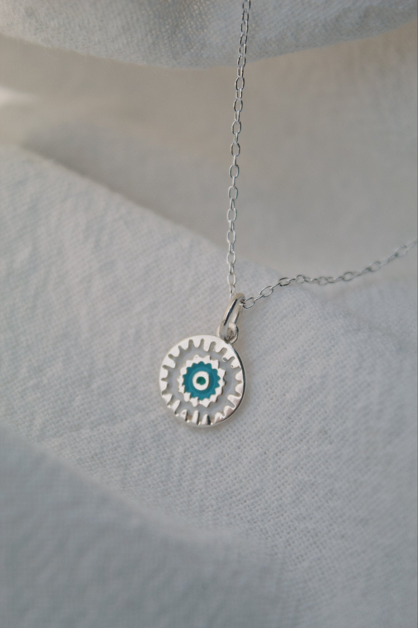 Sterling Silver Turqiouse Mandala Necklace - Jewellery Hut