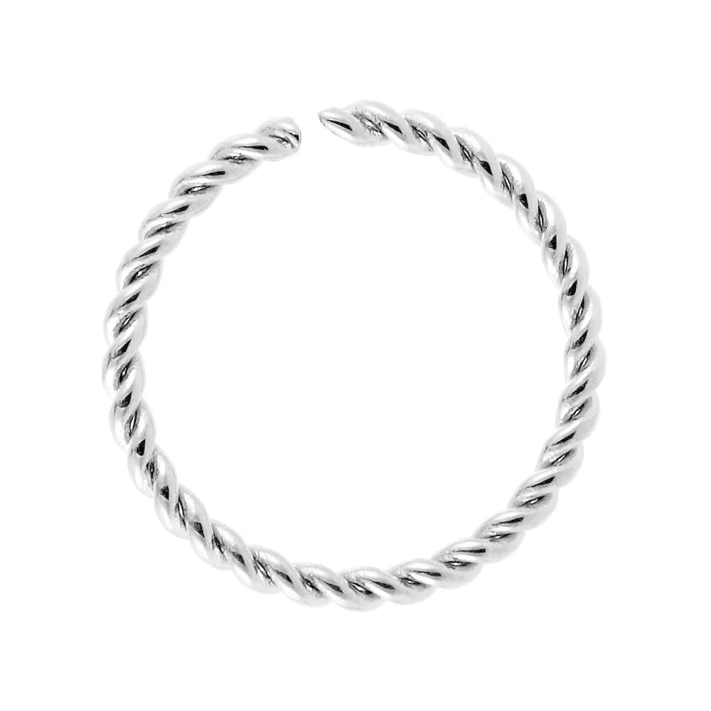 Sterling Silver Twisted Nose Ring - Jewellery Hut