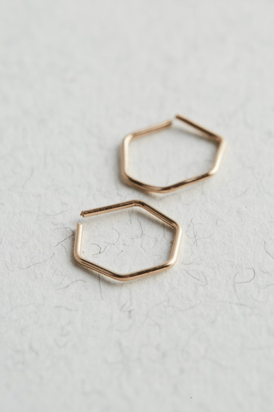 Small hexagon hot sale hoop earrings